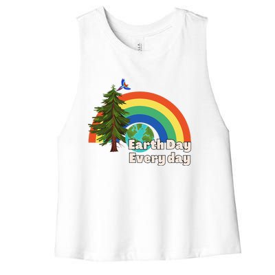 Earth Day Every Day Cute Earth Day Women's Racerback Cropped Tank