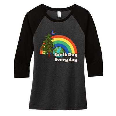 Earth Day Every Day Cute Earth Day Women's Tri-Blend 3/4-Sleeve Raglan Shirt