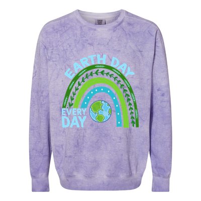 Earth Day Everyday Rainbow Colorblast Crewneck Sweatshirt
