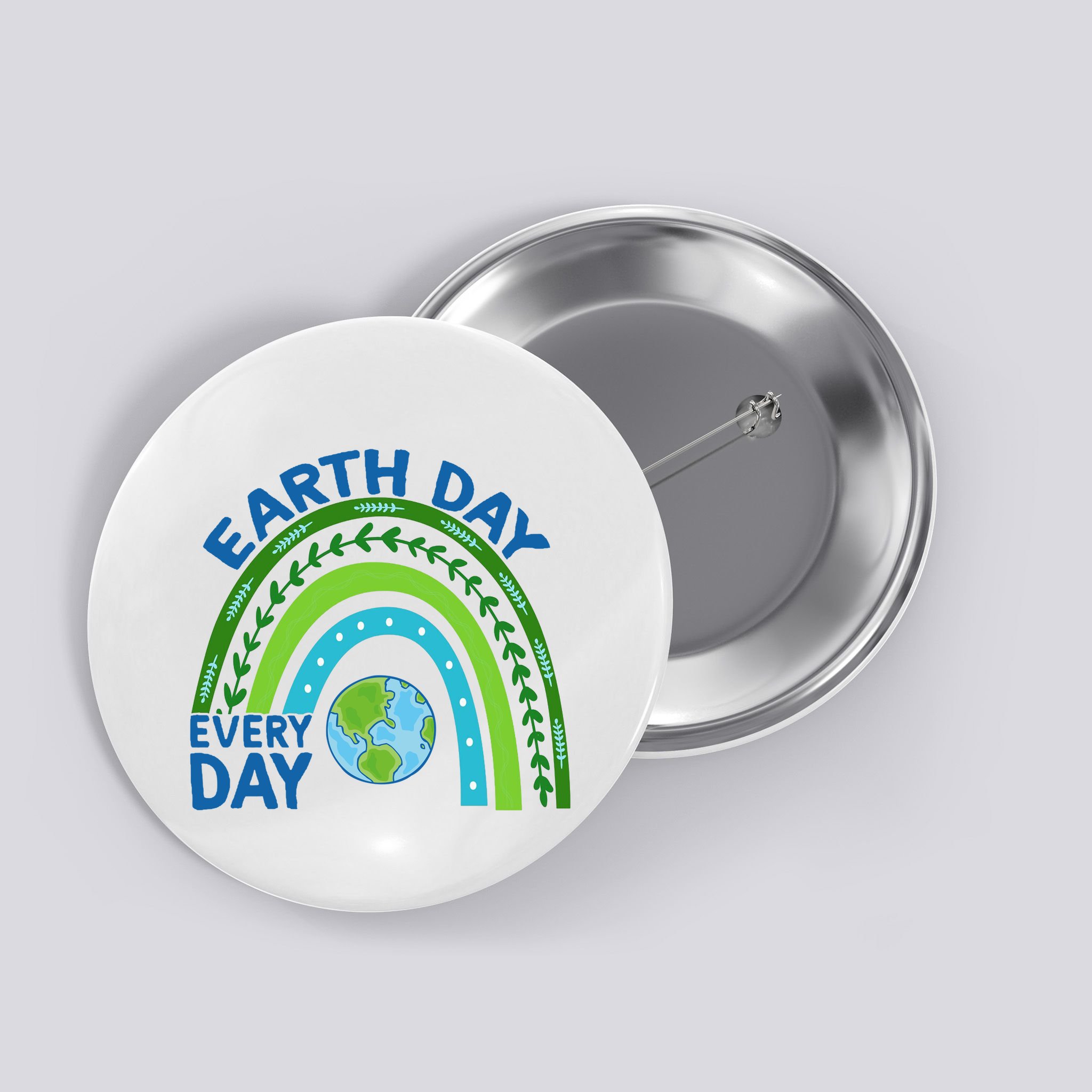 Earth Day Everyday Rainbow Button