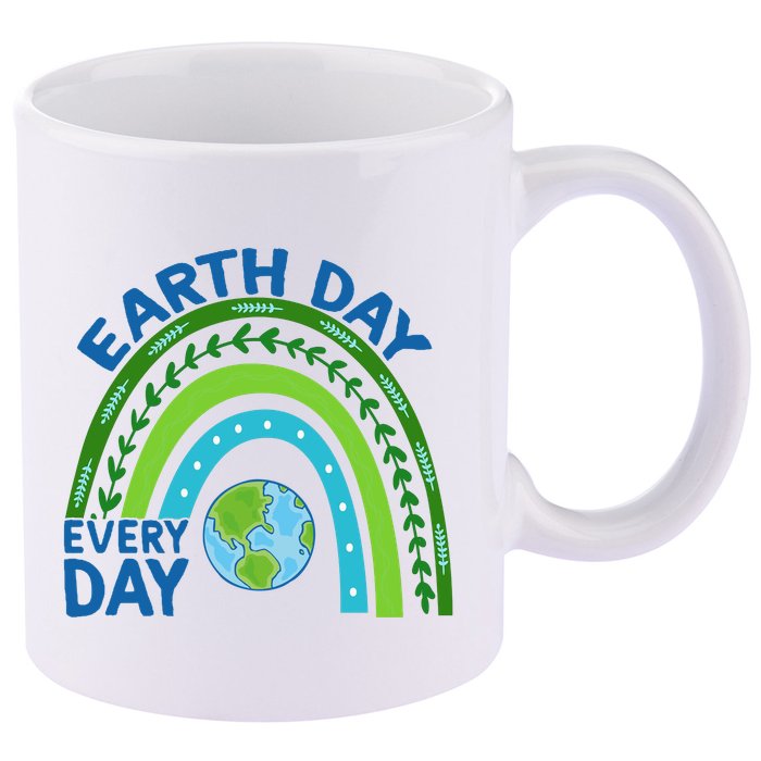Earth Day Everyday Rainbow 11oz C Handle Ceramic Mug