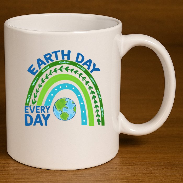 Earth Day Everyday Rainbow 11oz C Handle Ceramic Mug