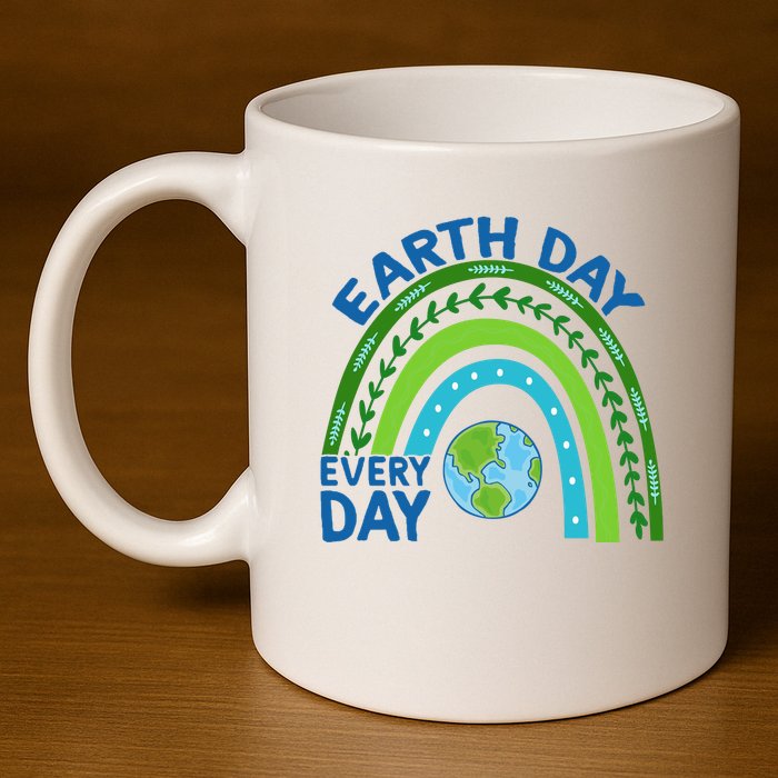 Earth Day Everyday Rainbow 11oz C Handle Ceramic Mug