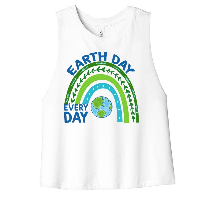 Earth Day Everyday Rainbow Women's Racerback Cropped Tank