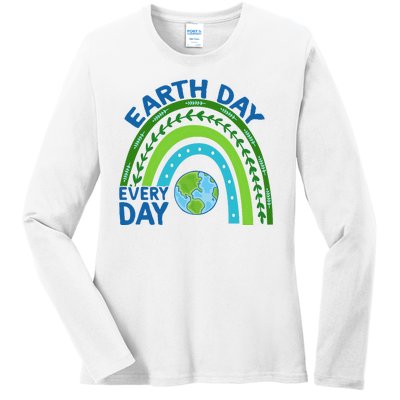 Earth Day Everyday Rainbow Ladies Long Sleeve Shirt