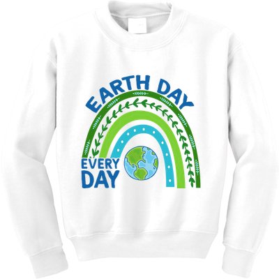 Earth Day Everyday Rainbow Kids Sweatshirt