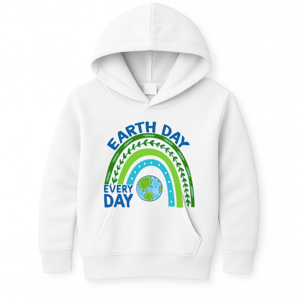 Earth Day Everyday Rainbow Kids Hoodie