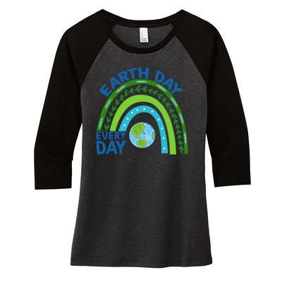 Earth Day Everyday Rainbow Women's Tri-Blend 3/4-Sleeve Raglan Shirt