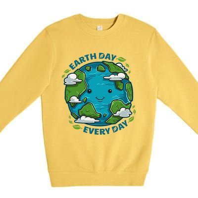 Earth Day Every Day Cute Environmental Light Premium Crewneck Sweatshirt