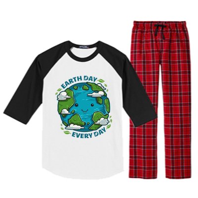 Earth Day Every Day Cute Environmental Light Raglan Sleeve Pajama Set