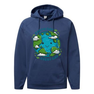 Earth Day Every Day Cute Environmental Light Performance Fleece Hoodie