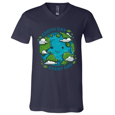 Earth Day Every Day Cute Environmental Light V-Neck T-Shirt