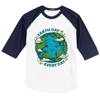 Earth Day Every Day Cute Environmental Light Baseball Sleeve Shirt