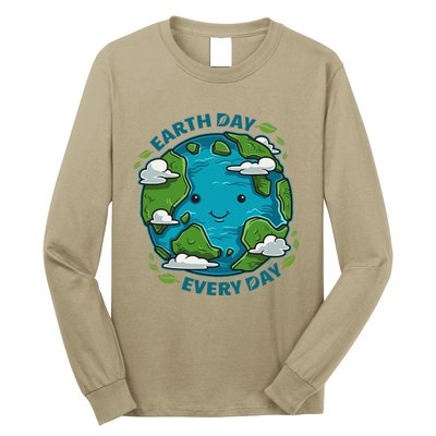 Earth Day Every Day Cute Environmental Light Long Sleeve Shirt