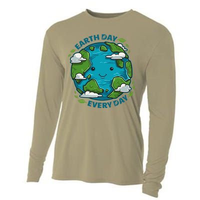 Earth Day Every Day Cute Environmental Light Cooling Performance Long Sleeve Crew