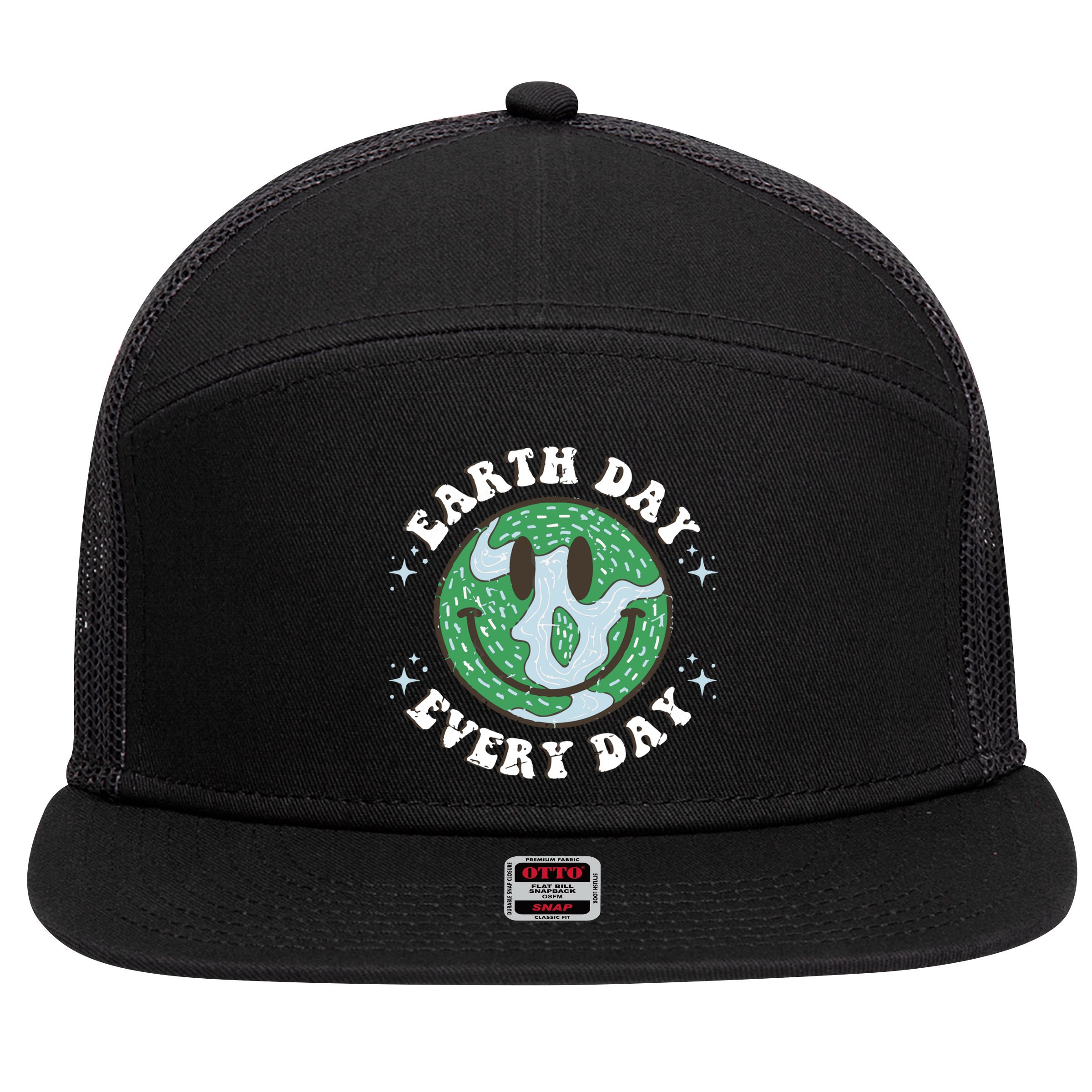 Earth Day Everyday Protect Our Planet Save Mother Earth Cool Gift 7 Panel Mesh Trucker Snapback Hat