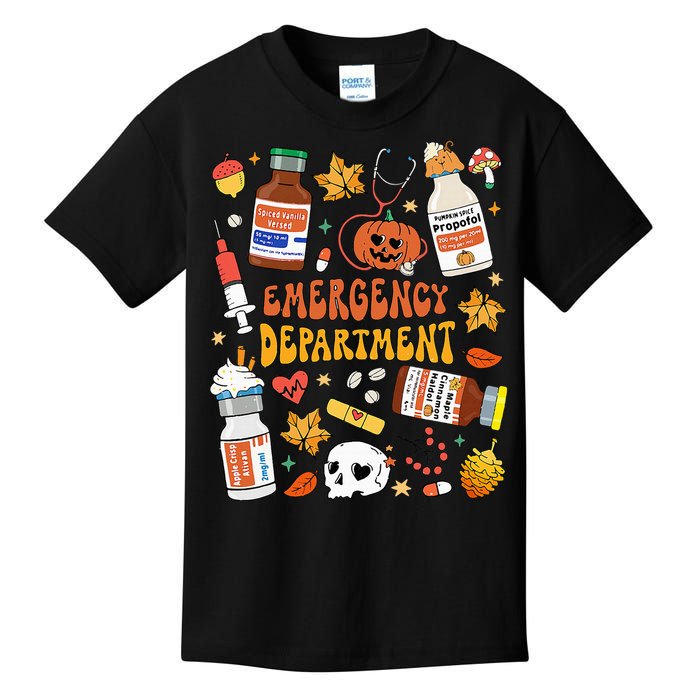 Emergency Department Funny Er Nurse Halloween Spooky Season Kids T-Shirt