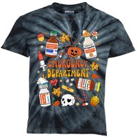 Emergency Department Funny Er Nurse Halloween Spooky Season Kids Tie-Dye T-Shirt