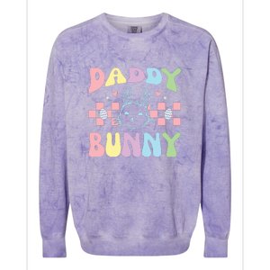 Easter Day Funny Daddy Bunny Retro Easter Father's Day Colorblast Crewneck Sweatshirt