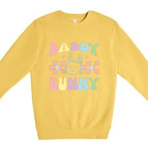 Easter Day Funny Daddy Bunny Retro Easter Father's Day Premium Crewneck Sweatshirt