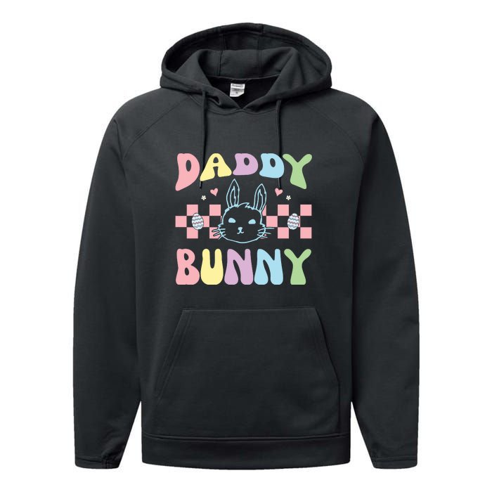 Easter Day Funny Daddy Bunny Retro Easter Father's Day Performance Fleece Hoodie