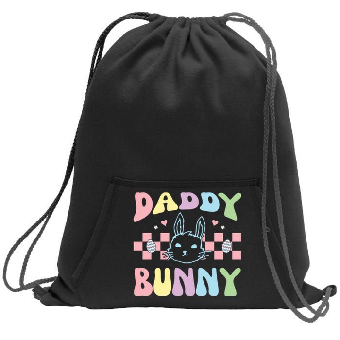 Easter Day Funny Daddy Bunny Retro Easter Father's Day Sweatshirt Cinch Pack Bag