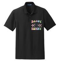 Easter Day Funny Daddy Bunny Retro Easter Father's Day Dry Zone Grid Polo