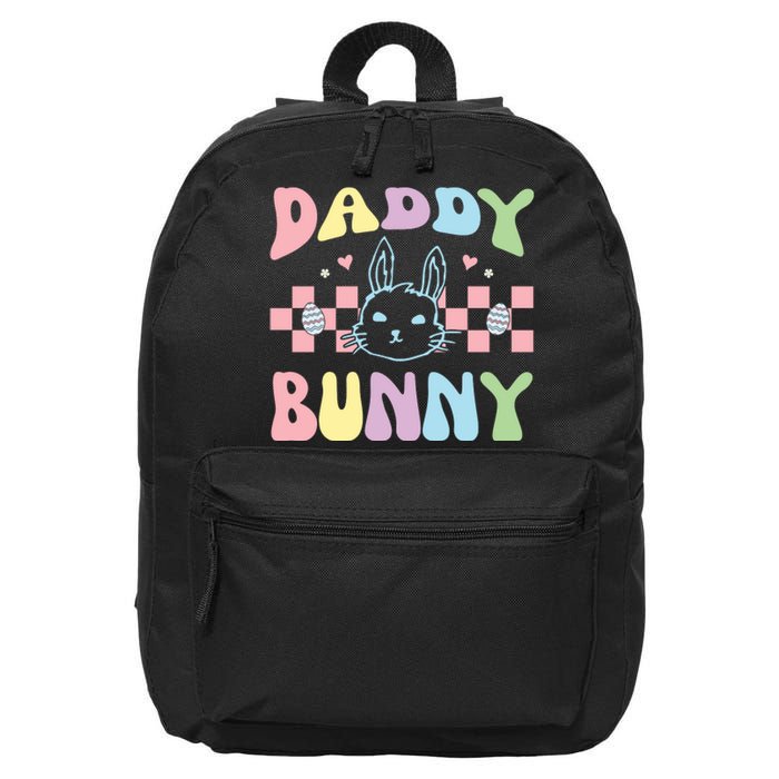 Easter Day Funny Daddy Bunny Retro Easter Father's Day 16 in Basic Backpack