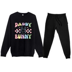 Easter Day Funny Daddy Bunny Retro Easter Father's Day Premium Crewneck Sweatsuit Set