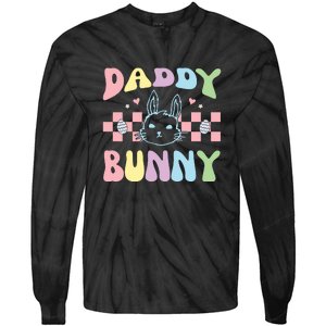 Easter Day Funny Daddy Bunny Retro Easter Father's Day Tie-Dye Long Sleeve Shirt