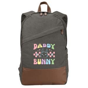 Easter Day Funny Daddy Bunny Retro Easter Father's Day Cotton Canvas Backpack