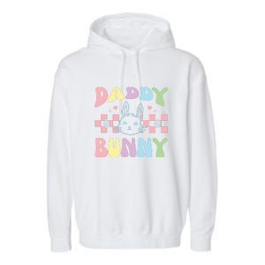 Easter Day Funny Daddy Bunny Retro Easter Father's Day Garment-Dyed Fleece Hoodie