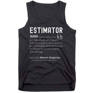 Estimator Definition Funny Estimating Quote Job Titles Tank Top