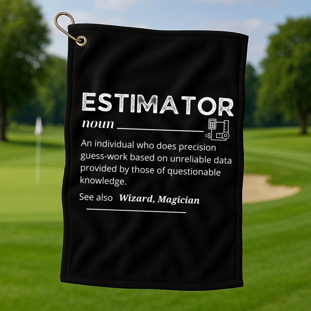 Estimator Definition, Funny Quote Job Titles Golf Towel