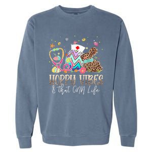 Easter Day Funny Hoppy Vibes & That CNA Life Easte Garment-Dyed Sweatshirt