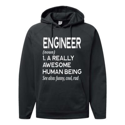 Engineer Definition Funny Civil Mechanical Chemical Computer Performance Fleece Hoodie