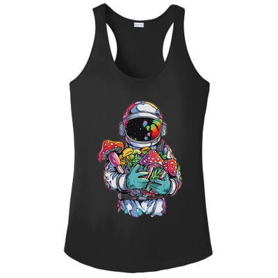 Edm Dj Festival Outfit & Women Trippy Astronaut Art Edm Mushroom Psychedelic Rave, Ladies PosiCharge Competitor Racerback Tank