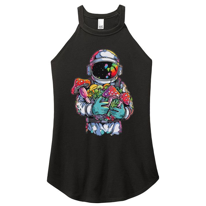 Edm Dj Festival Outfit & Women Trippy Astronaut Art Edm Mushroom Psychedelic Rave, Women's Perfect Tri Rocker Tank