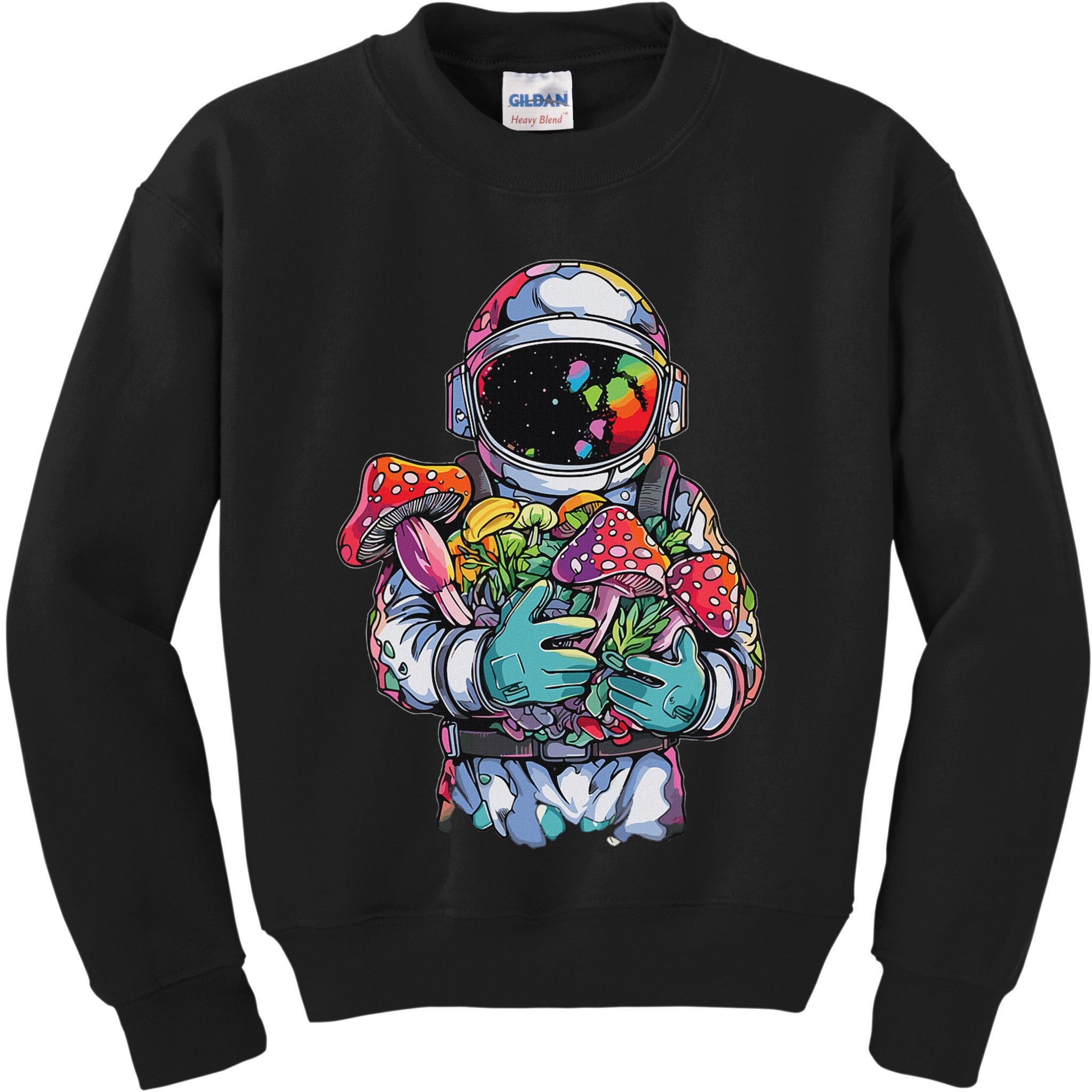 Edm Dj Festival Outfit & Women Trippy Astronaut Art Edm Mushroom Psychedelic Rave, Kids Sweatshirt