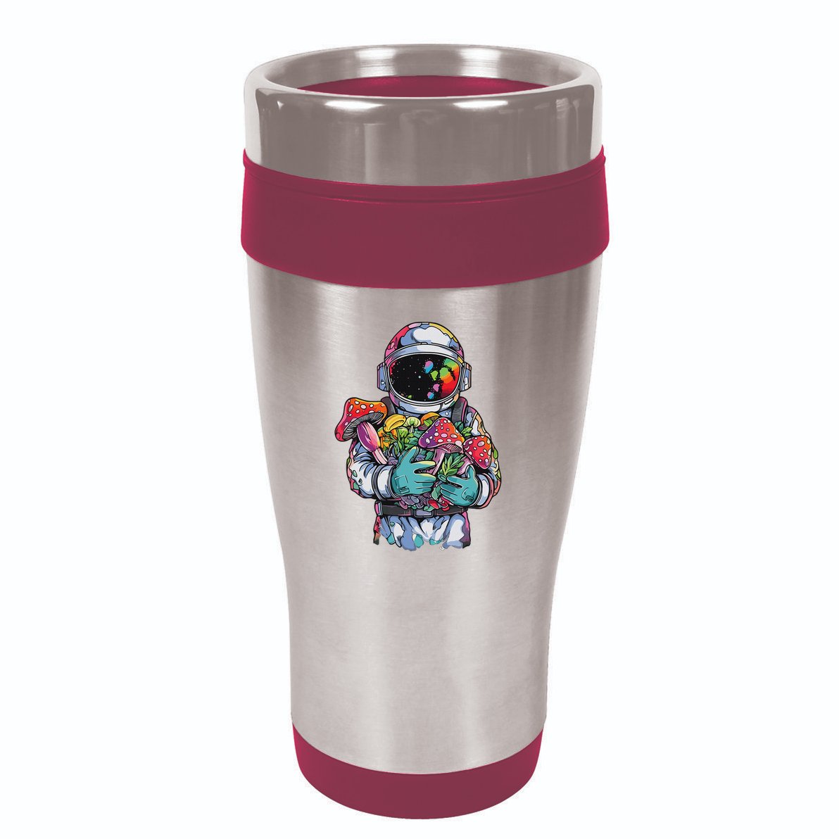 Edm Dj Festival Outfit & Women Trippy Astronaut Art Edm Mushroom Psychedelic Rave, 16oz Travel Tumbler