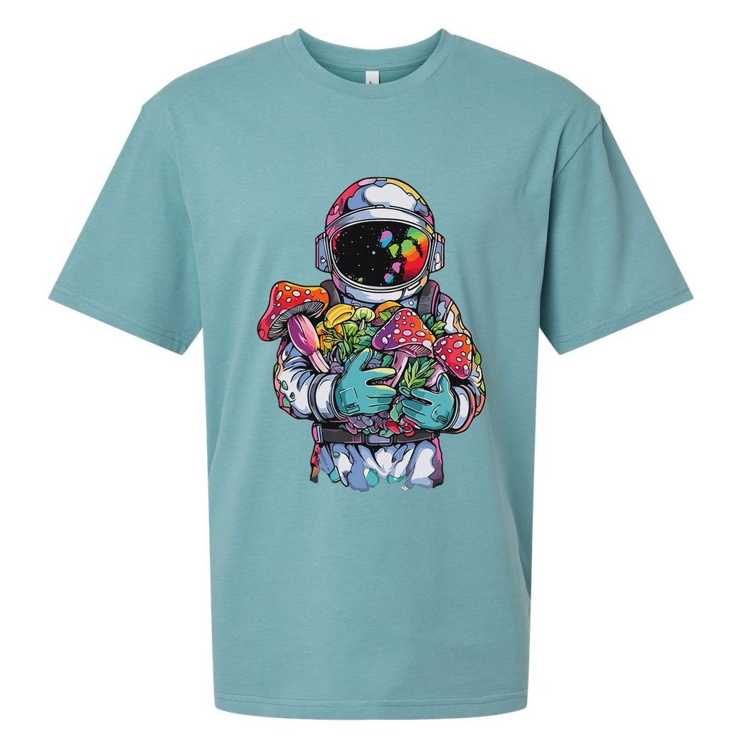 Edm Dj Festival Outfit & Women Trippy Astronaut Art Edm Mushroom Psychedelic Rave, Sueded Cloud Jersey T-Shirt