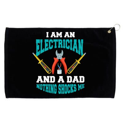 Electrician Dad Funny Electrician Father Gift Grommeted Golf Towel