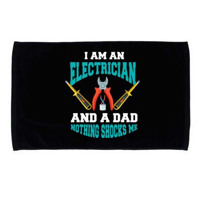 Electrician Dad Funny Electrician Father Gift Microfiber Hand Towel