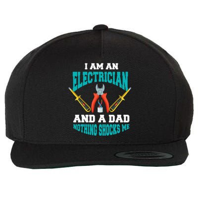 Electrician Dad Funny Electrician Father Gift Wool Snapback Cap