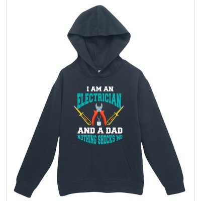 Electrician Dad Funny Electrician Father Gift Urban Pullover Hoodie