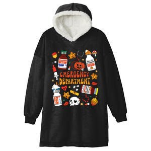 Emergency Department Funny Er Nurse Halloween Spooky Season Hooded Wearable Blanket