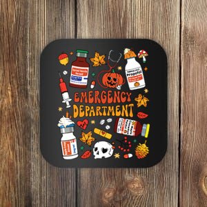 Emergency Department Funny Er Nurse Halloween Spooky Season Coaster