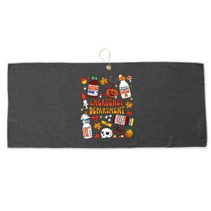 Emergency Department Funny Er Nurse Halloween Spooky Season Large Microfiber Waffle Golf Towel