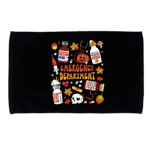 Emergency Department Funny Er Nurse Halloween Spooky Season Microfiber Hand Towel