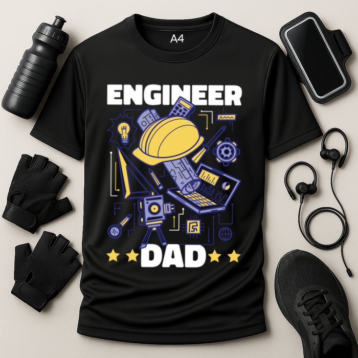 Engineer Dad For Father's Day Gift Cooling Performance Crew T-Shirt
